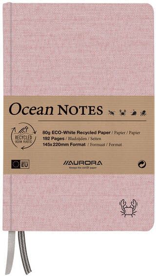 Aurora Notitieboek Ocean A5 192blz lijn 80gr linnenstructuur kaft rood