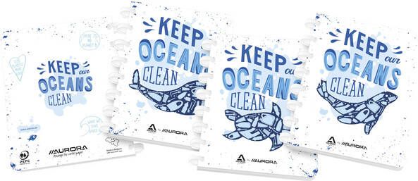 Aurora Schrift Adoc Ocean Waste Plastics A4 lijn 144 pagina's 90gr