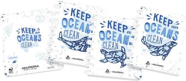 Aurora Schrift Adoc Ocean Waste Plastics A4 lijn 144 pagina's 90gr