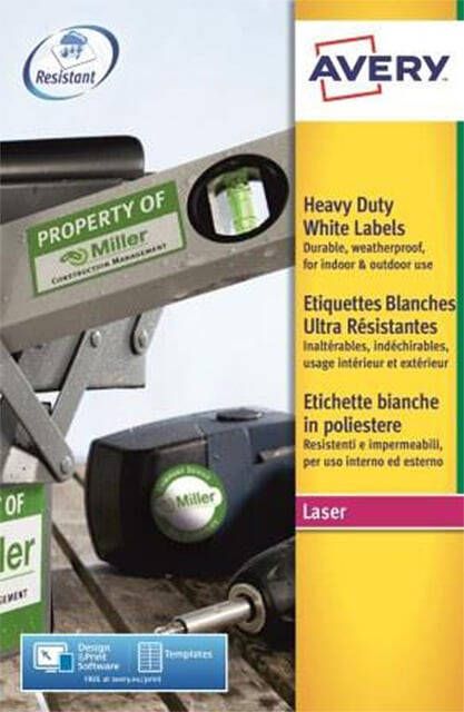 Avery ultra-sterke witte etiketten ft 63 5 x 38 1 mm (b x h) 420 stuks 21 per blad
