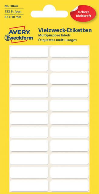 Avery Zweckform Avery Witte etiketten ft 32 x 10 mm (b x h) 132 stuks