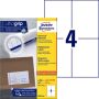 AVERY Universele etiketten 105 x 148 mm wit Inkjetprinter Laserprinter Kopieerapparaat permanent klevend 3483-200 - Thumbnail 2