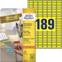 AVERY Gekleurde etiketten 25 4 x 10 mm geel Inkjetprinter Laserprinter Kopieerapparaat afneembaar L6037-20 - Thumbnail 2