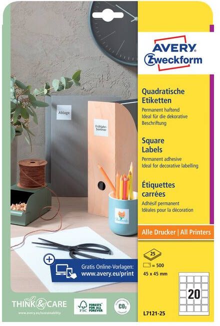 Avery Zweckform Avery printbare QR-etiketten ft 45 x 45 mm (b x h) 500 stuks - Foto 2