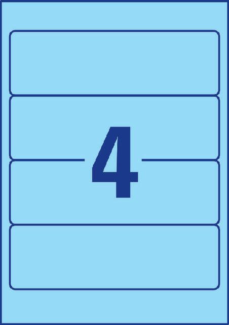 AVERY Ordnerrugetiketten 192 x 61 mm blauw Inkjetprinter Laserprinter Kopieerapparaat permanent klevend L4767-20 - Foto 3