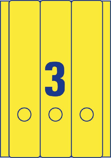 AVERY Ordnerrugetiketten 61 x 297 mm geel Inkjetprinter Laserprinter Kopieerapparaat permanent klevend L4755-20 - Foto 3