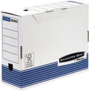 Bankers Box Archiefdoos System A4 100mm wit blauw