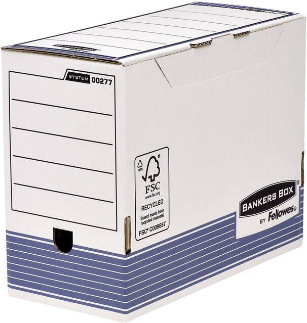 Bankers Box Archiefdoos System A4 150mm wit blauw