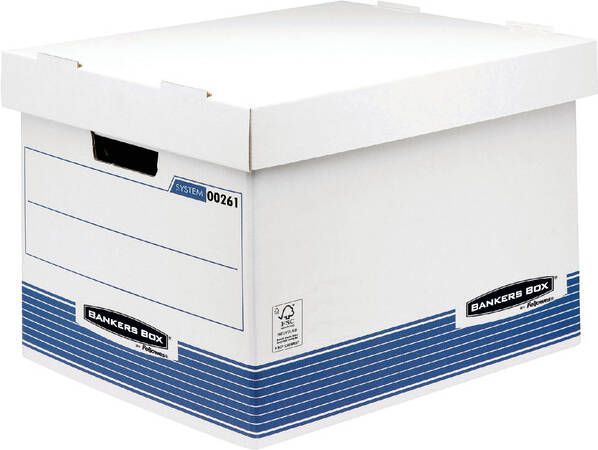Bankers Box Archiefdoos System standaard wit blauw