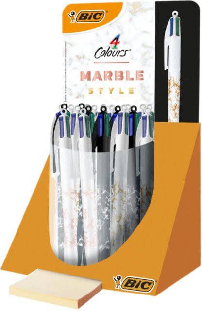 Bic Balpen 4 kleuren Marble assorti