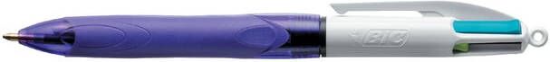 Bic Balpen 4kleuren grip fashion medium paars