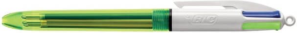 Bic Balpen 4kleuren medium fluor geel