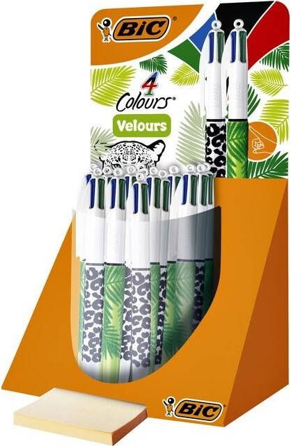 Bic Balpen 4kleuren velours medium assorti