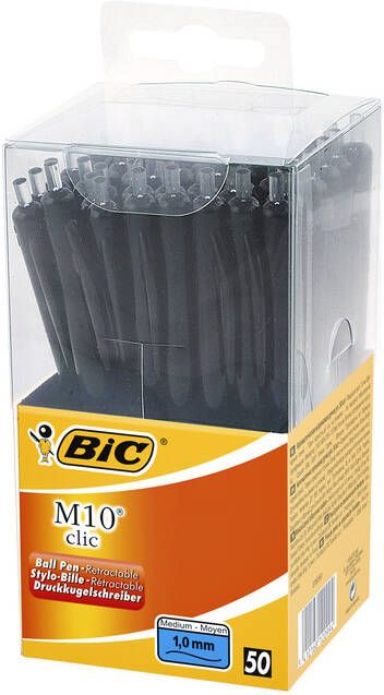 Bic Balpen M10 Tubo 50 zwart medium