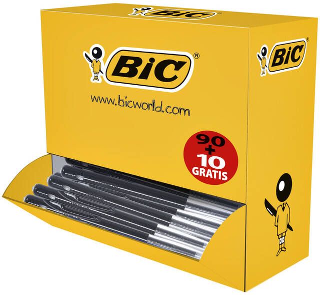 Bic Balpen M10 medium zwart doos Ã  90 10 gratis - Foto 3