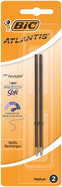 Bic Balpenvulling voor diverse balpennen medium zwart blister Ã  2 stuks