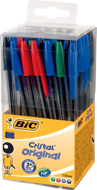 Bic Balpen Cristal medium assorti in tubo verpakking