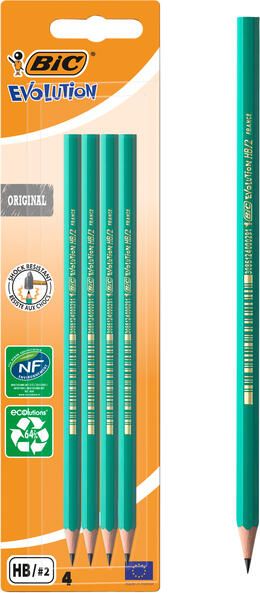 Bic Potlood Evolution ecolutions original zeshoekig HB 4 stuks - Foto 2