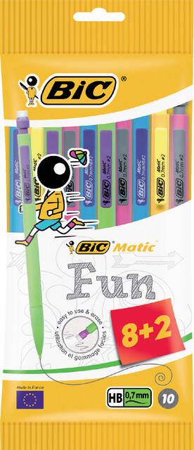 Bic vulpotlood Matic 0 7 mm fun kleuren ophangzakje met 8 + 2 gratis