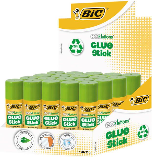 Bic Ecolutions Lijmstift 21gr 12+8 gratis