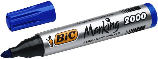 Bic permanent marker 2000-2300 blauw schrijfbreedte 1 7 mm ronde punt