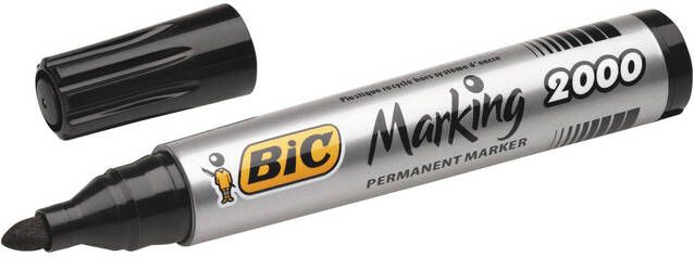 Bic permanent marker 2000-2300 zwart schrijfbreedte 1 7 mm ronde punt