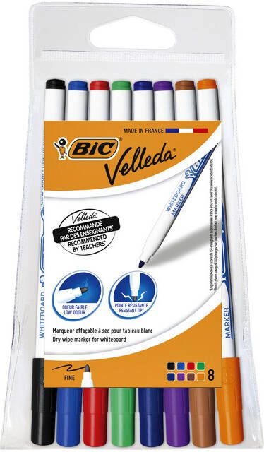 Bic Viltstift Velleda 1721 whiteboard rond fijn assorti blister Ã  8 stuks - Foto 2