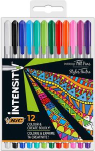 Bic fineliner Intensity medium etui van 12 stuks in geassorteerde kleuren