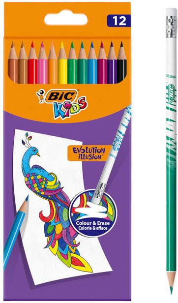 Bic Kleurpotloden Kids Illusion etuià 12 kleuren