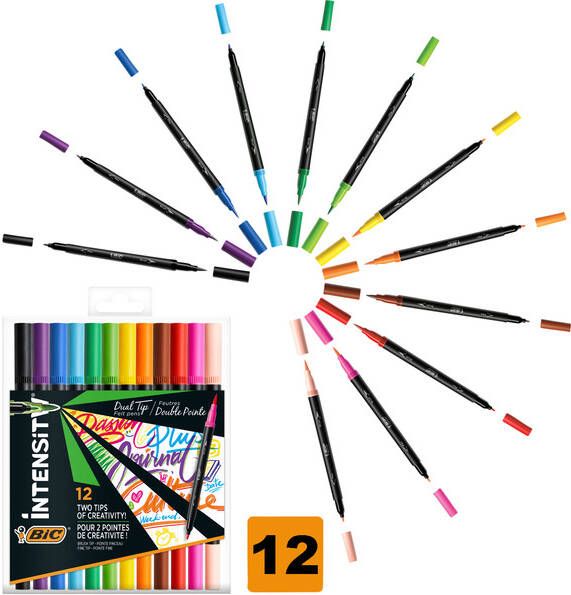 Bic Kleurstiften Intensity Dual-tip etuiÃƒ 12 kleuren