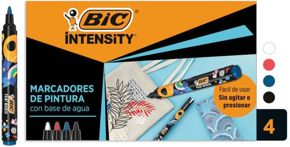 Bic Intensity paintmarker klassieke kleuren set van 4 stuks