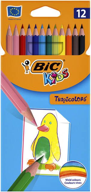 Bickids Kleurpotloden Bic Kids Tropicolors blister Ã  12 stuks