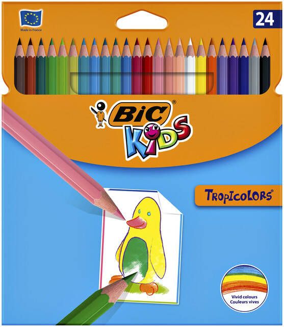 Bickids Kleurpotloden Bic Kids Tropicolors blisterÃƒ 24 stuks