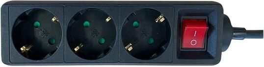 BRASQ Stekkerdoos 3 voudig 3 meter zwart