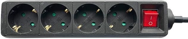 BRASQ Stekkerdoos 4 voudig 1.4 meter zwart