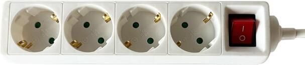 BRASQ Stekkerdoos 4 voudig 3 meter wit