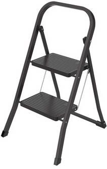 Brasq trapladder SL200 metaal zwart 2 treden