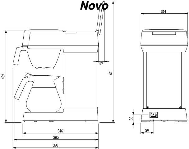 Bravilor Bonamat filterkoffieapparaat Novo met glazen koffiekan - Foto 2