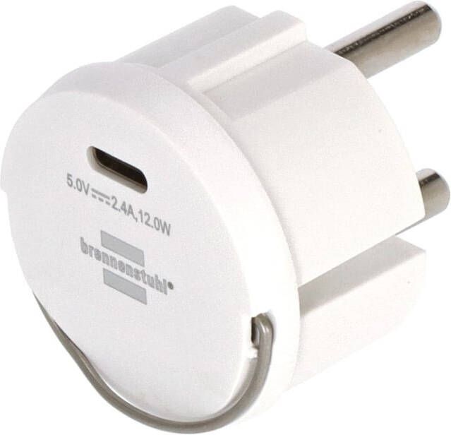 Brennenstuhl Stopcontactadapter USB C 2.4A wit