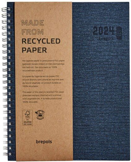 Brepols agenda Ecotiming Kazar blauw 2025 spiraalgebonden