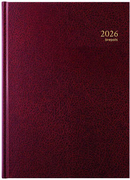 Brepols Agenda 2026 Bremax Santex A4 1dag 1pagina 4 kolommen bordeaux