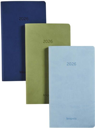 Brepols Agenda 2026 Interplan Colora 7dagen 2pagina's groen lichtblauw donkerblauw