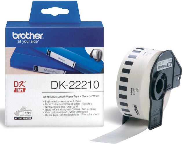 Brother Etiket DK-22210 29mm thermisch 30-meter wit papier