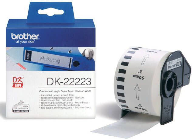 Brother Etiket DK 22223 50mm thermisch 30 meter wit papier