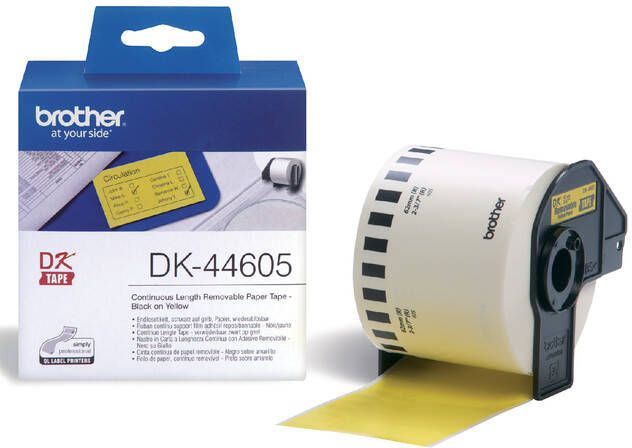 Brother DK-44605 Continuous Removable Yellow Paper Tape (62mm) Geel (DK-44605)