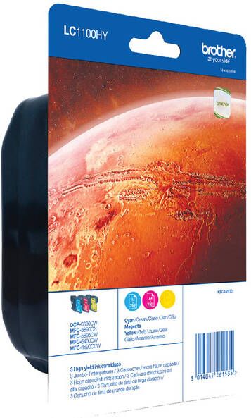 Brother LC-1100VALBP inktcartridge 4 stuk(s) Origineel Zwart Cyaan Magenta Geel (LC-1100VALBP) - Foto 2