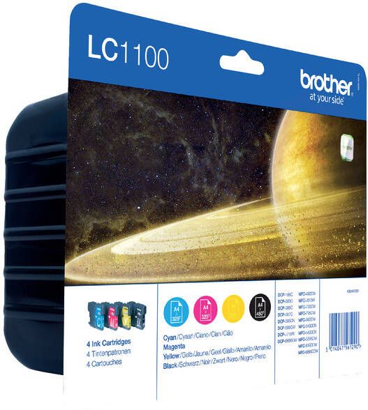 Brother Inktcartridge LC-1100VALBP zwart + 3 kleuren