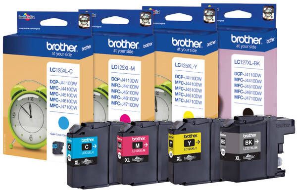 Brother LC-127XLVALBP inktcartridge 4 stuk(s) Origineel Zwart Cyaan Magenta Geel (LC-127XLVALBP)