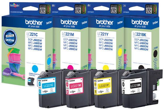 Brother LC-221VALBP inktcartridge 4 stuk(s) Origineel Normaal rendement Foto zwart Foto cyaan Foto magenta (LC-221VALBP) - Foto 3