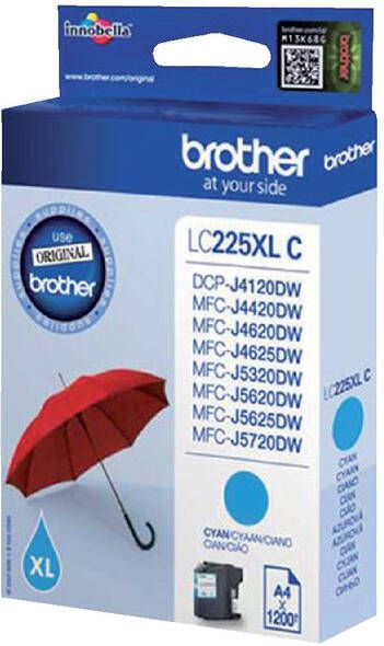 Brother LC-225XLC inktcartridge 1 stuk(s) Origineel Cyaan (LC-225XLC)